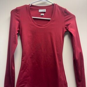 Aritzia Deep Red Long Sleeve Top